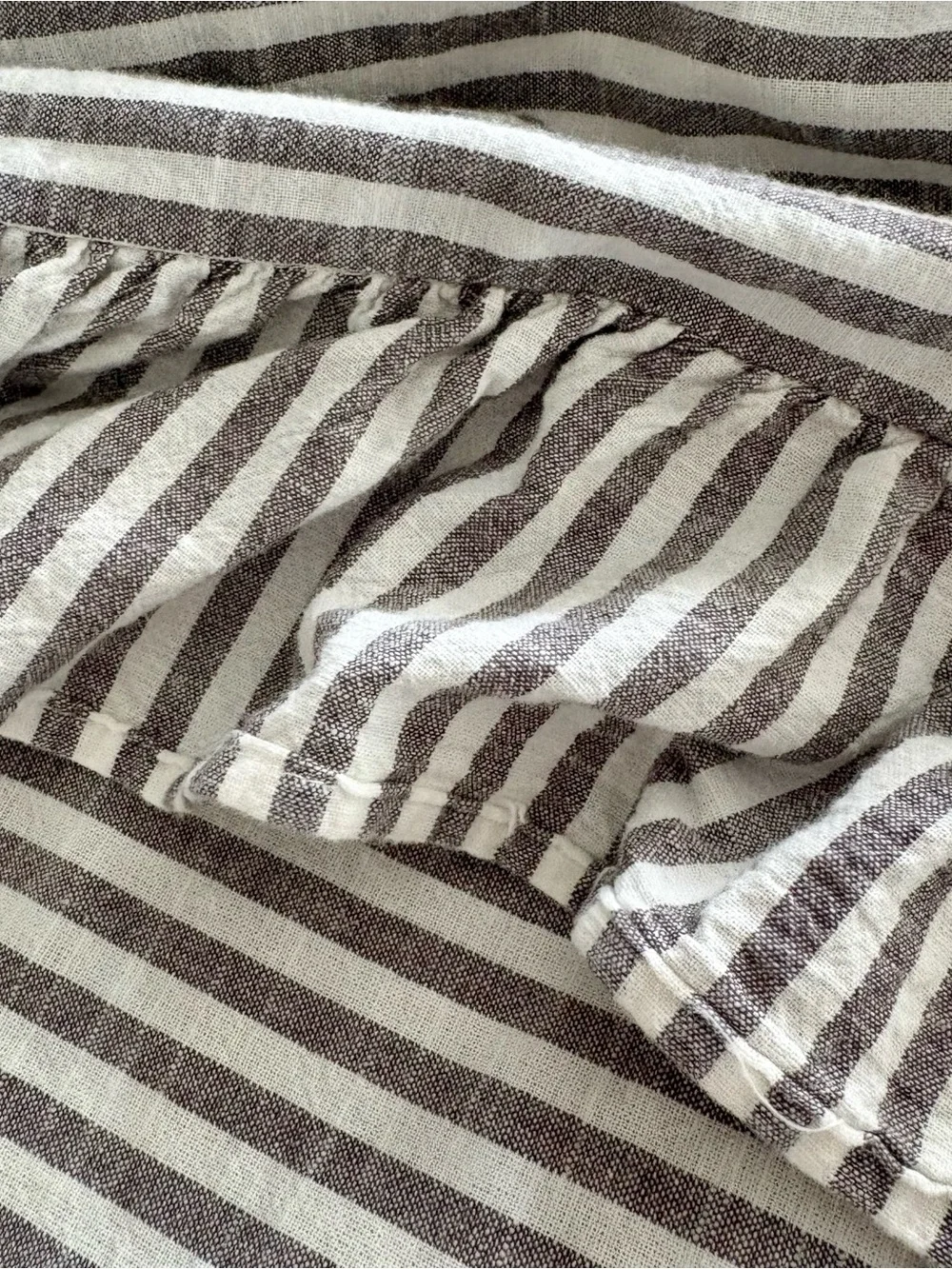 Emily & Meritt x Pottery Barn Teen Gray White Stripe Queen Duvet & Shams Set